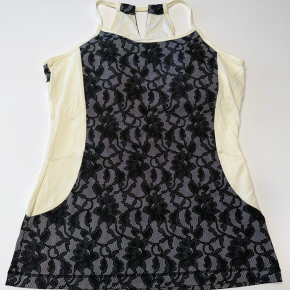 Cynthia Rowley Tops - Cynthia Rowley Black and Cream Lace Muscle Tee
